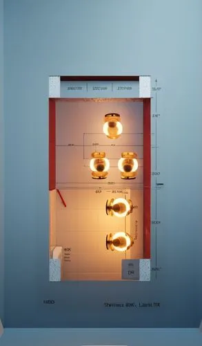 a lit up wall in a building with a number of lights attached,combustor,plasma lamp,levator,combined heat and power plant,dumbwaiter,heat pumps,nuclear reactor,switchgear,refrigerator,incubator,evapora