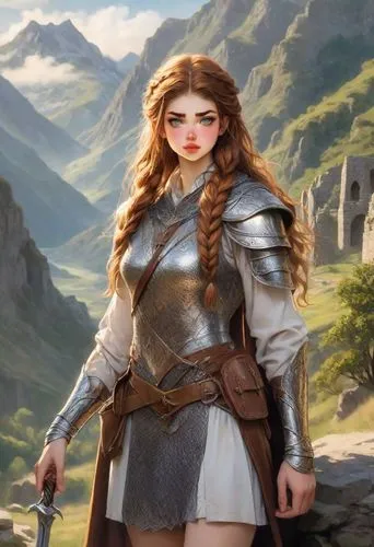 seregil,female warrior,gwenllian,beleriand,berengaria,mervat,Digital Art,Impressionism