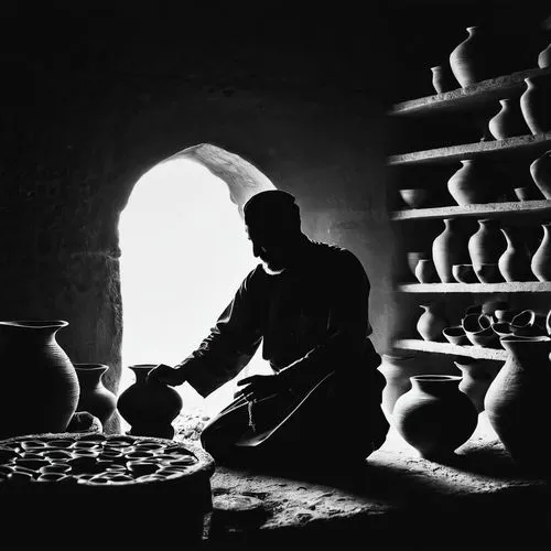 tagines,tagine,pottery,tangiers,morocco lanterns,cookstoves,breadmaking,islamic lamps,kiln,basket maker,amphoras,tandoor,tinsmith,cooking pot,charcoal kiln,ceramist,amphorae,ceramicist,ironmaking,basket weaver,Illustration,Black and White,Black and White 33