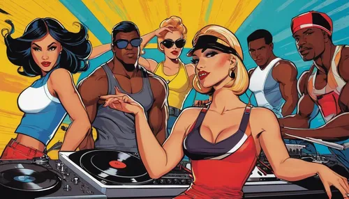 disc jockey,hip hop music,disk jockey,dj party,hip-hop,dj,hip hop,dj equipament,mix table,dance club,mixer,hiphop,hard mix,music record,retro music,vinyl records,electronic music,party people,cdj2000,retro eighties,Illustration,American Style,American Style 05