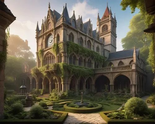 adelaar,castle of the corvin,rivendell,gothic church,riftwar,beleriand,neverwinter,arenanet,ravenloft,fablehaven,fairy tale castle,briarcliff,cathedral,calydonian,gondolin,nargothrond,kinkade,lyonshall,haunted cathedral,marycrest,Art,Artistic Painting,Artistic Painting 51