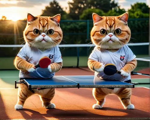 cats playing,table tennis,pingpong,tennis,teamtennis,tennis lesson,Photography,General,Realistic