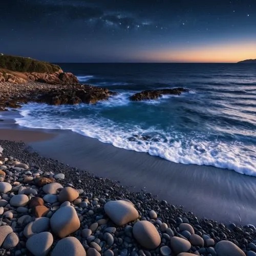 rocky beach,dark beach,black beach,background with stones,windows wallpaper,sea night,Photography,General,Realistic