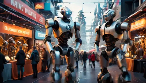 automatons,cybercity,cylons,cybermen,cyberscene,cyberdyne,cyberpatrol,cyberangels,sentinels,cinema 4d,autons,cyberia,robots,3d render,tilt shift,cyberworld,cybernetic,cybernet,shopping street,cyberarts