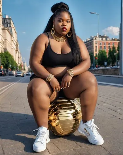 african wioman,chubby,bbw,street,young woman,sneakers,Photography,General,Realistic