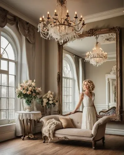 bridal suite,bridewealth,blonde in wedding dress,wedding photography,ornate room,peignoir,silver wedding,highgrove,chandeliers,chandeliered,bessborough,bay window,housedress,showhouse,victorian room,wedding photographer,haversham,victorian style,bridal gown,lanesborough,Illustration,Retro,Retro 25