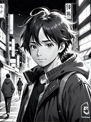 shibuya crossing,city ​​portrait,ginza,shibuya,pedestrian,cg artwork,anime boy,a pedestrian,nikko,shirakami-sanchi,shinjuku,tokyo city,two-point-ladybug,comic style,grayscale,yukio,manga,anime cartoon,mc,jin deui,Anime,Anime,Realistic