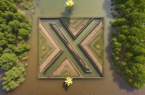 decorative arrows,diamond borders,tribal arrows,diamond border,pineapple field,the center of symmetry,pineapple fields,japanese zen garden,pineapple farm,lily pond,map icon,flower clock,uninhabited island,floral border,grave arrangement,zigzag clover,lily pads,oxalis iron cross,the order of the fields,wooden arrow sign,Realistic,Landscapes,Serene Blooms