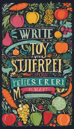 superfood,cd cover,to write,writer,a collection of short stories for children,superfruit,summer fruit,tutti frutti,cover,sweet pepperbush,writers,hand lettering,write,slippery elm,writing-book,succotash,book cover,learn to write,recipe book,preserves,Illustration,Vector,Vector 21