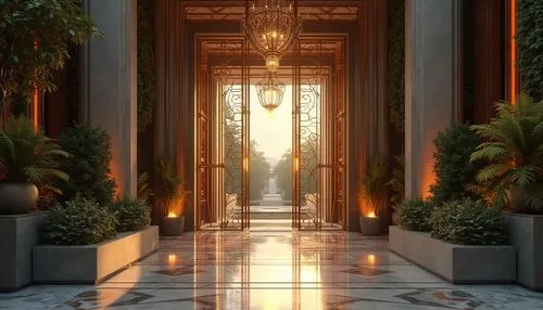 hallway,corridor,lobby,entranceways,entranceway,corridors,entrances,riviera,enfilade,doorways,entryway,house entrance,columns,entrance hall,pillars,hotel lobby,the threshold of the house,ballroom,entry,art deco background,Photography,General,Realistic