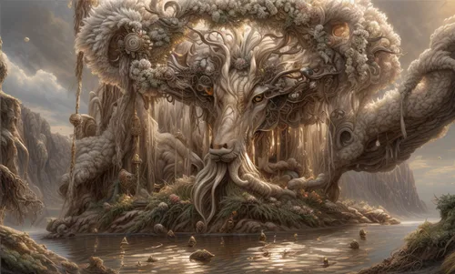 dragon tree,dryad,forest king lion,celtic tree,swampy landscape,weeping willow,forest dragon,old-growth forest,magic tree,druid grove,elven forest,mushroom landscape,tree stump,forest tree,druids,flourishing tree,fantasy landscape,tree thoughtless,fantasy art,groot