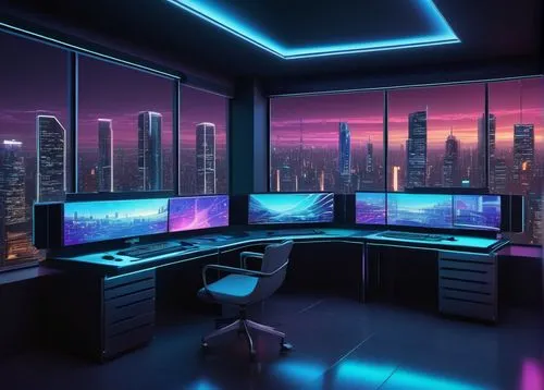 computer room,modern office,computer workstation,cyberscene,the server room,working space,monitor wall,blur office background,modern room,desk,3d background,cyberpunk,aesthetic,workstations,study room,cybercity,computerized,cyberport,game room,futuristic landscape,Illustration,Vector,Vector 11