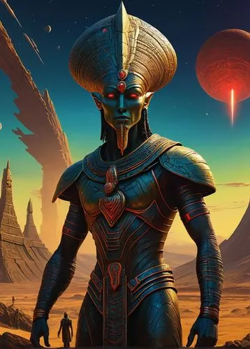 akhnaten,sutekh,kemet,tharthar,afrofuturism,barsoom,Illustration,Realistic Fantasy,Realistic Fantasy 03