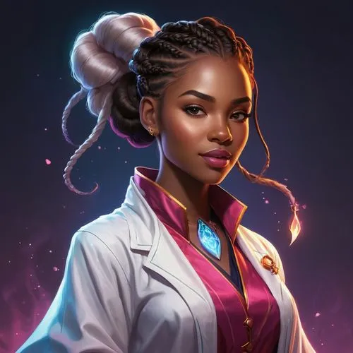 female doctor,female nurse,alani,astrobiologist,symetra,binti,ship doctor,uhura,anakara,lady medic,azari,theoretician physician,malea,afrofuturism,amariyah,mayhle,physician,allura,teferi,maria bayo,Illustration,Realistic Fantasy,Realistic Fantasy 45