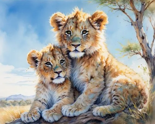 lions couple,lion children,male lions,lionesses,lion with cub,two lion,ligers,lions,leones,lynxes,felids,white lion family,cheetahs,lion father,persians,oil painting,cheetah and cubs,oil painting on canvas,disneynature,panthera leo,Illustration,Paper based,Paper Based 13