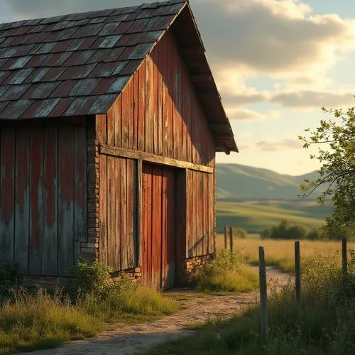 red barn,old barn,barn,field barn,barnhouse,barns,farm hut,wooden hut,rustic,outbuilding,farmstead,shed,home landscape,rural landscape,dogtrot,farm landscape,country side,sheds,horse barn,wooden house,Photography,General,Realistic