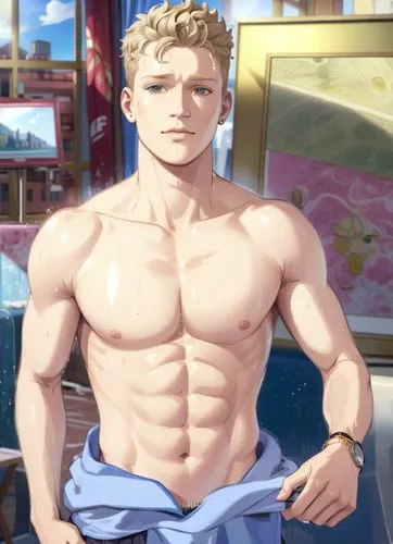 shirtless cody simpson , sweaty, ,armpit hair, curly hair with highlights,an image of a man with his shirt undone and without,owain,gilgamesh,adonis,fundoshi,baras,shirou,adrien,salick,pecks,polykleit