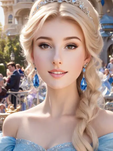 elsa,cinderella,princess sofia,tiara,princess,white rose snow queen,fairy tale character,rapunzel,princess crown,princess anna,the snow queen,princess' earring,disney character,a princess,ice princess,doll's facial features,realdoll,fairy queen,disney rose,ice queen