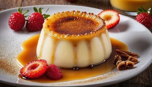 creme caramel,mango pudding,creme brulee,flan,panna cotta,pannacotta,crème brûlée,brulee,white chocolate mousse,vanilla pudding,gelatin dessert,crème anglaise,zabaione,mascarpone,semifreddo,zuppa inglese,cheese cake,sweet dessert,velouté sauce,pudding,Photography,General,Realistic