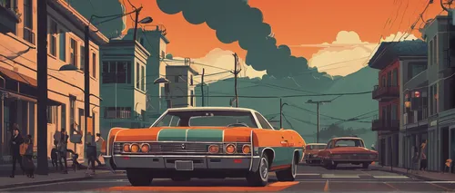 retro vehicle,retro car,retro automobile,pickup-truck,retro styled,retro background,street canyon,retro style,gulf,vintage vehicle,rust-orange,vintage wallpaper,aronde,vintage car,pick-up,ford truck,abstract retro,city car,orange sky,vintage cars,Illustration,Vector,Vector 05