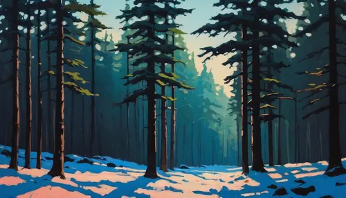 """Forest for the Trees"" original fine art by Victoria  Biedron",winter forest,coniferous forest,spruce-fir forest,fir forest,forest,forest background,forests,spruce forest,snow trees,forest landscap