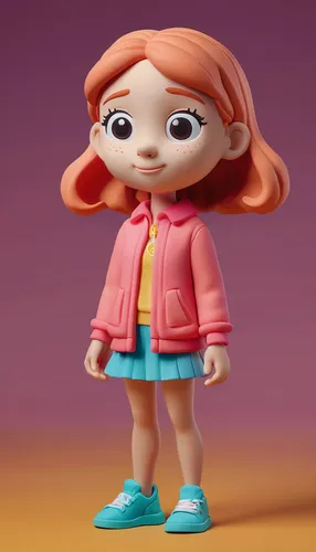 3d figure,3d model,clay doll,plug-in figures,redhead doll,clay animation,wind-up toy,nora,game figure,doll figure,television character,3d render,penny,plush figure,the beach pearl,collectible doll,female doll,cute cartoon character,funko,agnes,Unique,3D,Clay