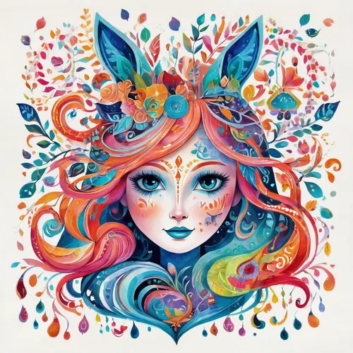 mermaid vectors,boho art,unicorn art,zodiac sign gemini,aquarius,gemini,spring unicorn,mermaid background,masquerade,colorful heart,fantasy portrait,fairy peacock,colorful doodle,virgo,watercolor mermaid,fantasia,fae,zodiac sign libra,watercolor women accessory,unicorn,Illustration,Abstract Fantasy,Abstract Fantasy 13