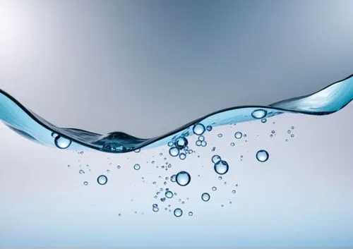 Picture of water moving. Half under the water, half above the water. White background. several small bubbles under the water,water connection,water splash,water drop,water resources,drop of water,wate