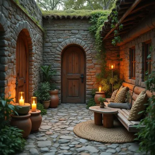 patios,patio,courtyard,nook,courtyards,alcove,inside courtyard,fireplaces,garden door,coziness,cabana,doorways,inglenook,fairy door,entryway,summer cottage,miniature house,porch,cabanas,quaint,Photography,General,Realistic