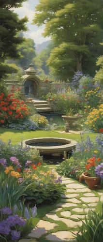 flower garden,clove garden,spring garden,meadow in pastel,flower bed,garden of plants,gardens,garden bench,cottage garden,english garden,nature garden,the garden,violet evergarden,secret garden of venus,summer border,sake gardens,japan garden,yellow garden,spring background,field of flowers,Art,Classical Oil Painting,Classical Oil Painting 23