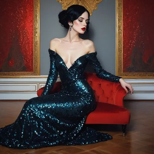 dita von teese,dita,elegante,dolcenera,elegance,elegant,regal,evening dress,a floor-length dress,cruella de ville,gown,victorian lady,mantilla,eveningwear,traviata,diamanda,oreiro,burlesque,cruella,ball gown,Illustration,Paper based,Paper Based 19