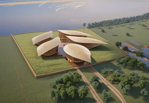 malopolska breakthrough vistula,eco-construction,cube stilt houses,3d rendering,wooden construction,eco hotel,build by mirza golam pir,island poel,qasr azraq,floating huts,archidaily,straw roofing,floating islands,very large floating structure,solar cell base,saltworks,honeycomb structure,golf resort,futuristic architecture,airships,Photography,General,Realistic