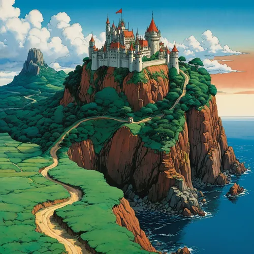 fairy tale castle,fairytale castle,castel,knight's castle,disney castle,fantasy world,castle of the corvin,water castle,castles,ruined castle,castle,an island far away landscape,fantasy city,3d fantasy,fantasy landscape,sea fantasy,island of fyn,summit castle,fantasy picture,heroic fantasy,Illustration,Japanese style,Japanese Style 14