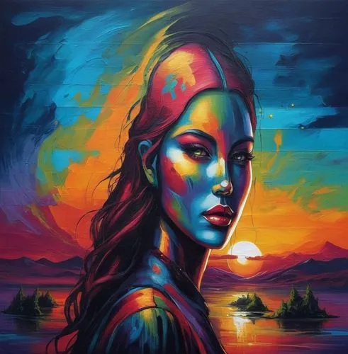 welin,art painting,oil painting on canvas,neon body painting,painting technique,colorful background,adnate,paschke,bodypainting,seni,nielly,bohemian art,world digital painting,pintura,dream art,blue painting,indigenous painting,dubbeldam,young woman,girl on the river,Illustration,Realistic Fantasy,Realistic Fantasy 25