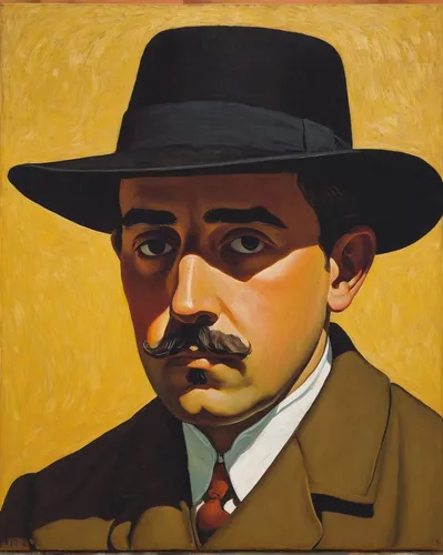 Portrait of the Artists Brother with Hat by Felix Vallotton,enrico caruso,self-portrait,groucho marx,dali,al capone,salvador guillermo allende gossens,casement,artist portrait,el salvador dali,cimarró