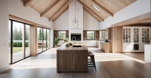 modern kitchen interior,wooden beams,kitchen design,modern kitchen,kitchen interior,wood casework,Photography,General,Realistic