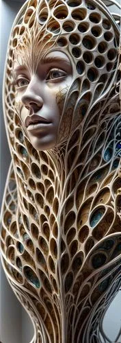 wood skeleton,honeycomb structure,mandelbulb,wood art,fractalius,trypophobia,egg net,wood carving,the laser cuts,intricate,tangle,building honeycomb,fish skeleton,honeycomb,png sculpture,woven,wire sculpture,3d,paper art,ceramic