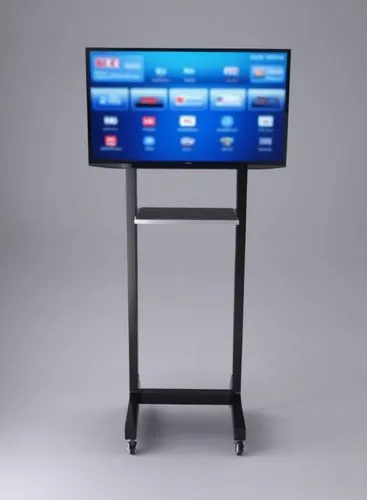 tv rangka besi,an electronic display with a flat screen and metal stand,display panel,empanel,touchscreens,kiosks,technology touch screen,computer monitor,Photography,General,Realistic