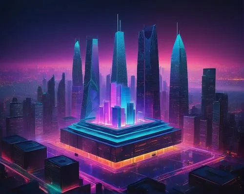 cybercity,metropolis,cyberport,fantasy city,cybertown,futuristic landscape,cityscape,cyberpunk,futuristic,cybertron,skyscraper,synth,cyberworld,cyberia,megacorporation,areopolis,hypermodern,the skyscraper,tron,monolith,Art,Artistic Painting,Artistic Painting 09