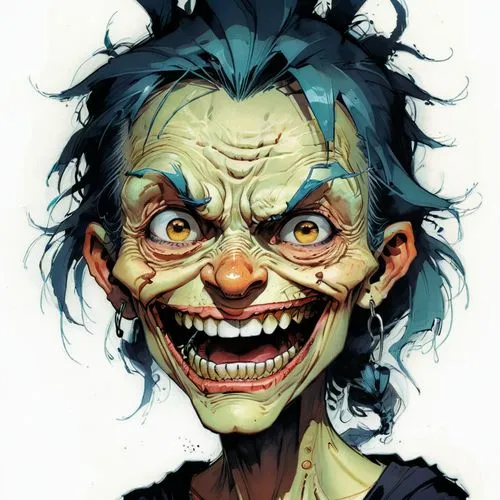 gascoigne,joker,horror clown,creepy clown,scary clown,corben,morgus,twisty,kommuna,ryuk,grin,dollmaker,ivankov,riska,grotesque,shigaraki,caricatured,caricaturist,old woman,scary woman,Conceptual Art,Fantasy,Fantasy 08