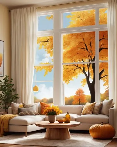 autumn decor,autumn decoration,autumn background,seasonal autumn decoration,fall landscape,autumn landscape,home landscape,autumn theme,autumn scenery,autumn idyll,windows wallpaper,autumn tree,family room,living room,livingroom,sitting room,birch tree background,autumn frame,autumn motive,autumn trees,Illustration,Abstract Fantasy,Abstract Fantasy 22