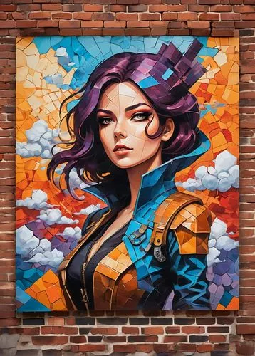 welin,graffiti art,alita,triss,symetra,zarina,street artist,liliana,skye,wall art,painting technique,lorelai,caitlyn,leela,pacitti,flamenca,custom portrait,pei,brigette,brick background,Illustration,Vector,Vector 07