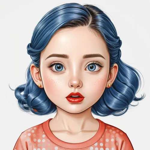 cute cartoon character,girl portrait,dressup,doll's facial features,kids illustration,girl drawing,Photography,General,Natural