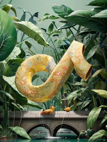 gree tree python,tree python,green tree python,airbnb logo,snake gourd,serpent,garden pipe,flying snake,paper snakes,green snake,garden decoration,garden decor,garden sculpture,ornamental corn,trumpet plant,pretzel,3d fantasy,snake tree,tree snake,python