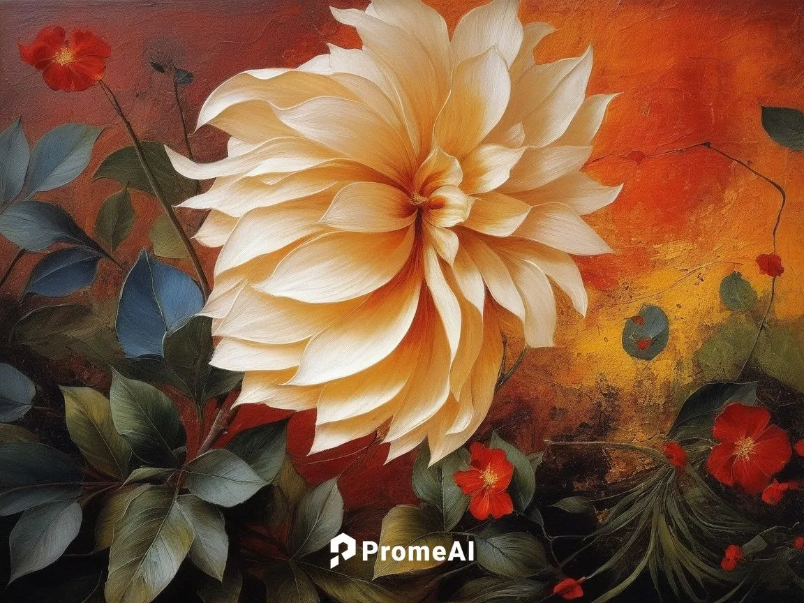 Painting Abstract nude Body Art Oil Painting,flower painting,orange dahlia,dahlia bloom,flame flower,orange flower,flower of dahlia,oil painting on canvas,dahlia flower,magnolia star,flower of passion