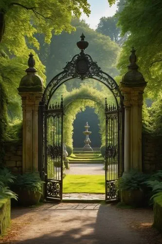 gates,garden door,cliveden,iron gate,entrances,stone gate,towneley,chatsworth,front gate,wood gate,gateway,highclere,english garden,harewood,witley,gated,tylney,stourhead,wentworth,entrada,Art,Classical Oil Painting,Classical Oil Painting 06