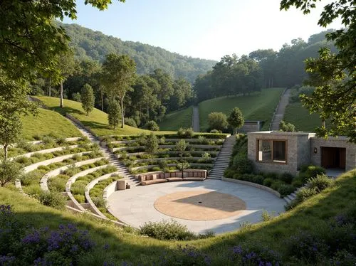 open air theatre,amphitheater,amphitheatre,parterre,ancient theatre,tulou,caramoor,monastery garden,roman theatre,garsington,terraces,theater stage,goetheanum,gardens,open air museum,the garden,glyndebourne,terrace,landscaped,glimmerglass