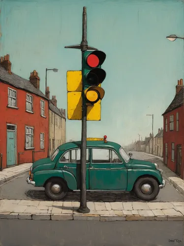 morris minor 1000,morris minor,austin a40 devon,traffic light,traffic lights,ford anglia,austin a40 somerset,austin 1800,traffic signal,traffic signals,heart traffic light,ford prefect,david bates,traffic light with heart,austin a30,stoplight,aronde,hanging traffic light,austin a35,stop light,Art,Artistic Painting,Artistic Painting 49