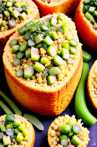 Golden brown cornbread dressing, crumbly texture, scattered herbs, onions, celery, moist interior, warm lighting, close-up shot, shallow depth of field, autumn colors, 3/4 composition, soft focus, app