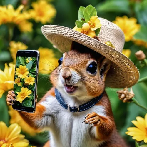 squirell,nature photographer,springtime background,relaxed squirrel,flower background,red squirrel,spring background,picking flowers,taking photo,flower animal,taking picture,on a wild flower,bunny on flower,taking photos,eurasian red squirrel,chilling squirrel,squirrel,climbing flower,animals play dress-up,acorns,Photography,General,Realistic